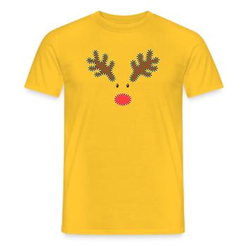 Christmas Rudolph Reindeer - Men's T-Shirt - yellow - Front - AI Model Male 178 dark (178cm)