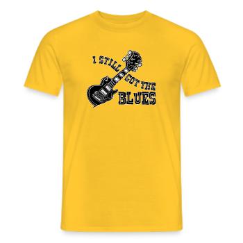 I STILL GOT THE BLUES - Men's T-Shirt - yellow - Front - AI Model Male 178 dark (178cm)