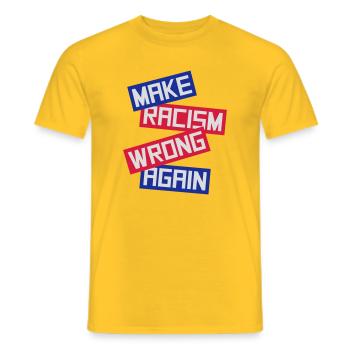 Rendre le racisme répréhensible - T-shirt homme - jaune - Devant - AI Model Male 178 dark (178cm)