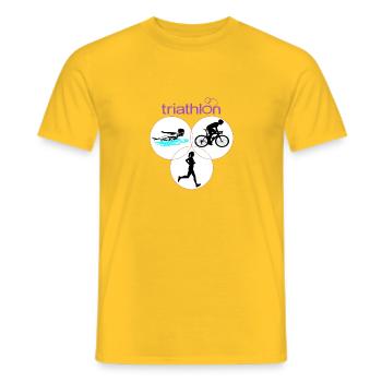 Triathlon - Männer T-Shirt - Gelb - Vorne - AI Model Male 178 dark (178cm)