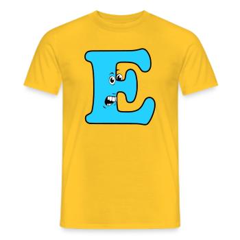 E - Men's T-Shirt - yellow - Front - AI Model Male 178 dark (178cm)