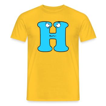 H - T-shirt homme - jaune - Devant - AI Model Male 178 dark (178cm)