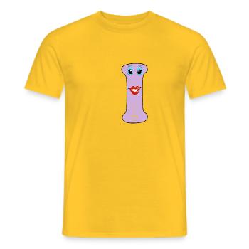 i - Men's T-Shirt - yellow - Front - AI Model Male 178 dark (178cm)