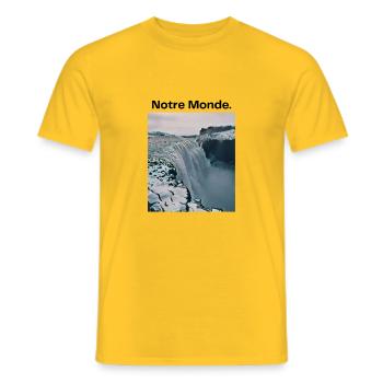 Notre Monde - T-shirt homme - jaune - Devant - AI Model Male 178 dark (178cm)
