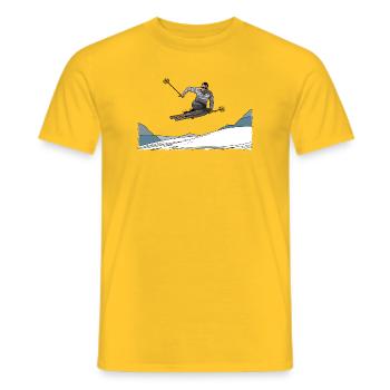 Skifahren, Pistenspaß - Männer T-Shirt - Gelb - Vorne - AI Model Male 178 dark (178cm)