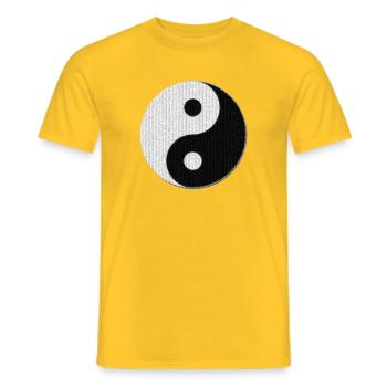 Yoga Shirts, Yin und Yang mosaikmuster - Männer T-Shirt - Gelb - Vorne - AI Model Male 178 dark (178cm)