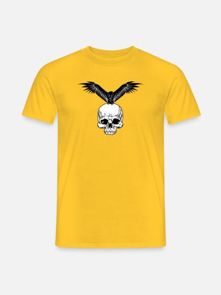 Skull with crow - Men's T-Shirt - yellow