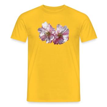 hübsche blumen fotos, japanische Kirschblüte - Männer T-Shirt - Gelb - Vorne - AI Model Male 178 dark (178cm)