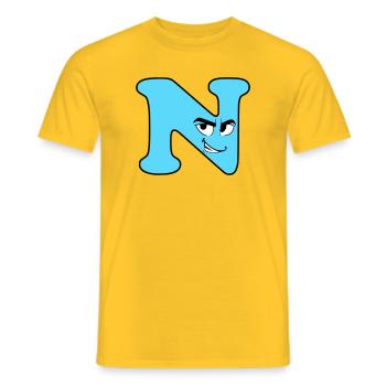 N - Men's T-Shirt - yellow - Front - AI Model Male 178 dark (178cm)
