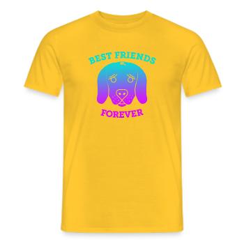 Dogs - Best Friends Forever (Verlauf) - Männer T-Shirt - Gelb - Vorne - AI Model Male 178 dark (178cm)