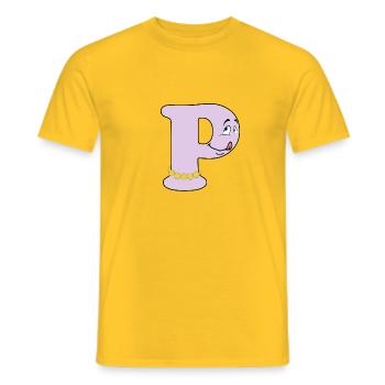 P - Männer T-Shirt - Gelb - Vorne - AI Model Male 178 dark (178cm)