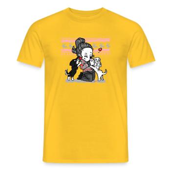 Chien Maman Chien Maman Noël - T-shirt homme - jaune - Devant - AI Model Male 178 dark (178cm)