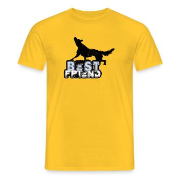 Loup | lobo Meilleur ami - T-shirt homme - jaune - Devant - AI Model Male 178 dark (178cm)