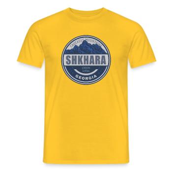 Shkhara Georgia Vintage Mountain Hiking Design - Men's T-Shirt - yellow - Front - AI Model Male 178 dark (178cm)