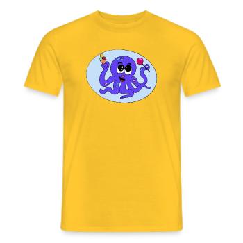 Süßer Oktopus – niedliches Meeresmotiv - Männer T-Shirt - Gelb - Vorne - AI Model Male 178 dark (178cm)