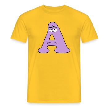 A - Men's T-Shirt - yellow - Front - AI Model Male 178 dark (178cm)