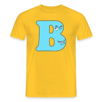B - Männer T-Shirt - Gelb - Vorne - AI Model Male 178 dark (178cm)