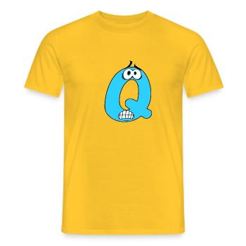 Q - T-shirt homme - jaune - Devant - AI Model Male 178 dark (178cm)