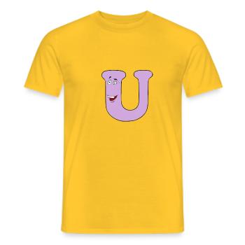 U - Men's T-Shirt - yellow - Front - AI Model Male 178 dark (178cm)