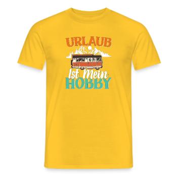Urlaub ist mein Hobby - Relaxen - Erholung - Männer T-Shirt - Gelb - Vorne - AI Model Male 178 dark (178cm)
