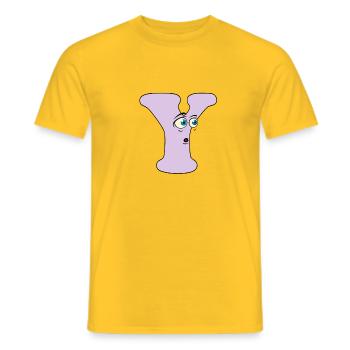 Y - Men's T-Shirt - yellow - Front - AI Model Male 178 dark (178cm)