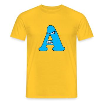 A - Men's T-Shirt - yellow - Front - AI Model Male 178 dark (178cm)