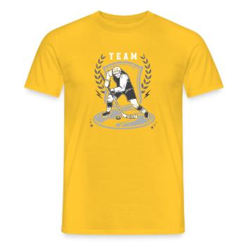 Eishockey ITeam - Men's T-Shirt - yellow - Front - AI Model Male 178 dark (178cm)