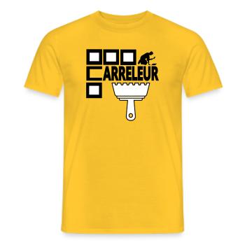 Carreleur - T-shirt homme - jaune - Devant - AI Model Male 178 dark (178cm)