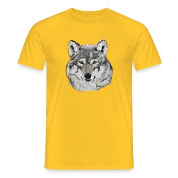 Loup - T-shirt homme - jaune - Devant - AI Model Male 178 dark (178cm)