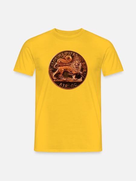 Judas løve - Jah Rastafari - Rasta Rødder - Mænd T-shirt - gul