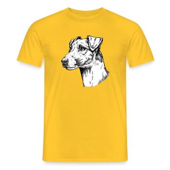 Fox Terrier Smooth Hair Portrait - Men's T-Shirt - yellow - Front - AI Model Male 178 dark (178cm)