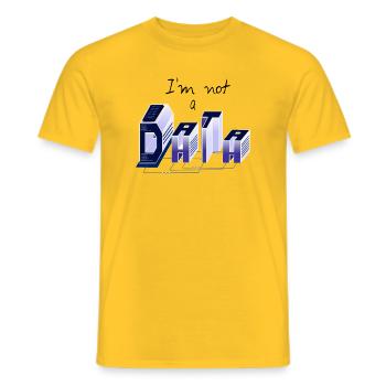 Je suis pas un DATA - T-shirt homme - jaune - Devant - AI Model Male 178 dark (178cm)
