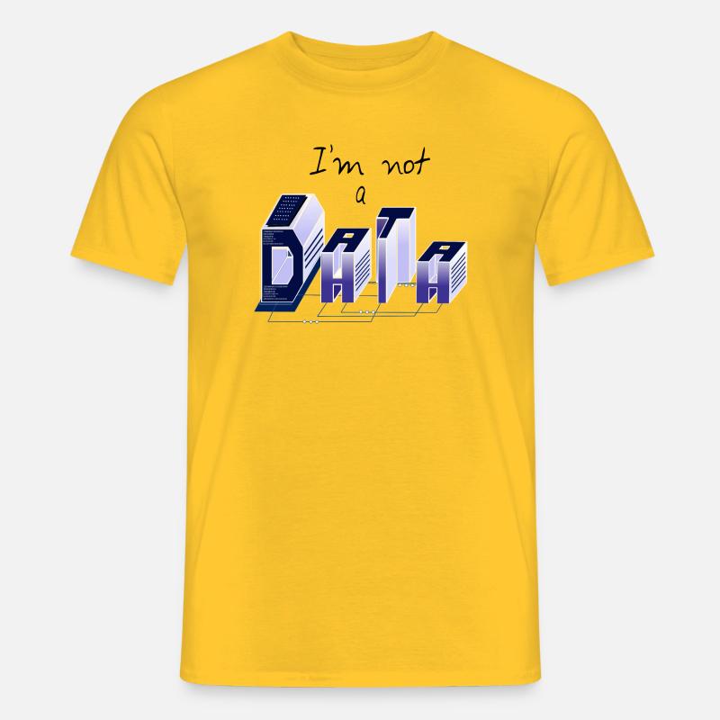 Ich bin kein DATA - Männer T-Shirt - Gelb