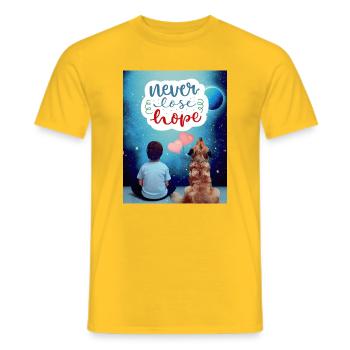 Never lose Hope Verliere nie die Hoffnung - Männer T-Shirt - Gelb - Vorne - AI Model Male 178 dark (178cm)