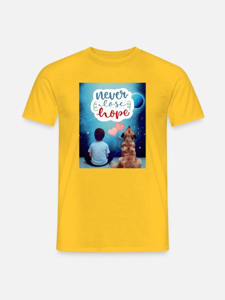 Never lose Hope Verliere nie die Hoffnung - Männer T-Shirt - Gelb