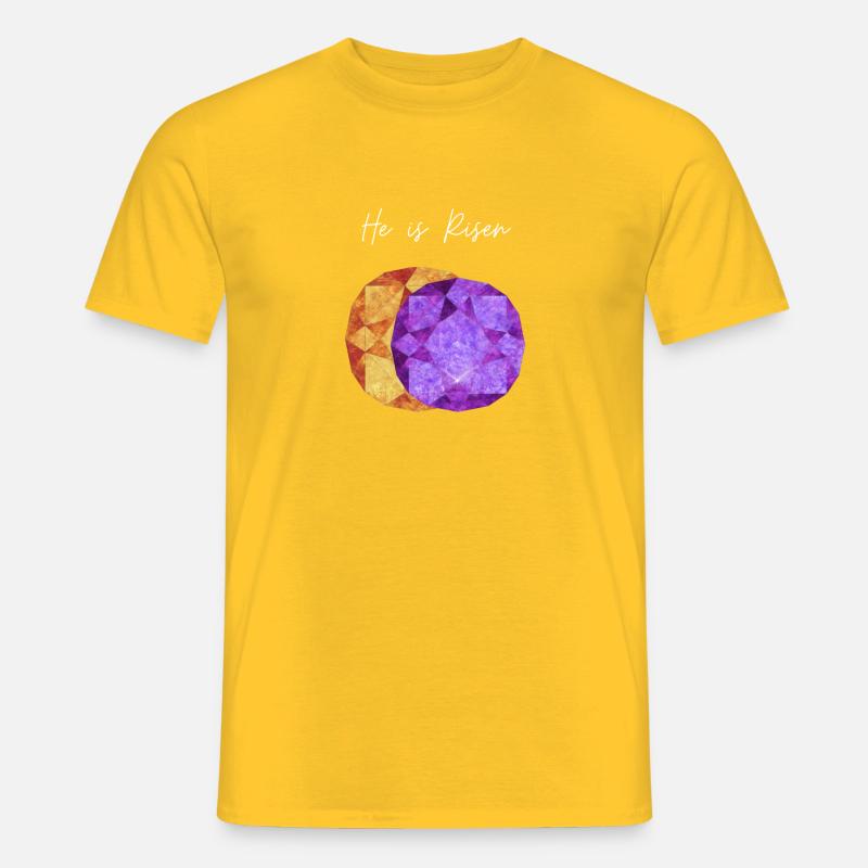 He is Risen Geometric Gem - Men’s T-shirt - yellow
