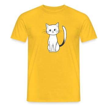 Chat Animal Icône Animal Mignon - T-shirt homme - jaune - Devant - AI Model Male 178 dark (178cm)