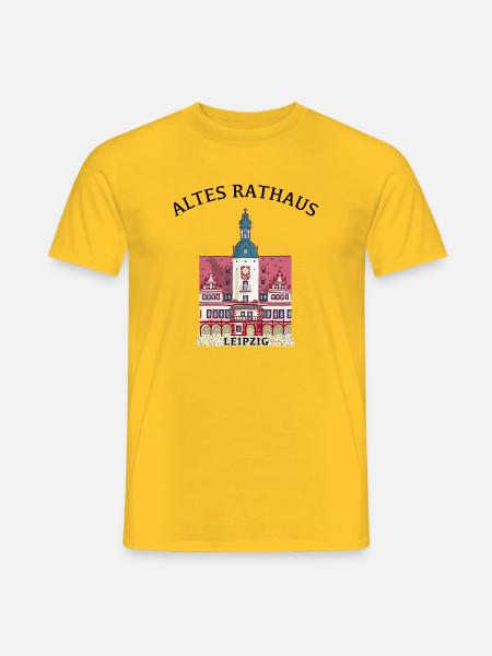 Kultiges Altes Rathaus Leipzig, Sachsen - Männer T-Shirt - Gelb