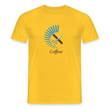 Coiffeur - T-shirt homme - jaune - Devant - AI Model Male 178 dark (178cm)