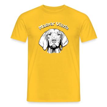 Magyar Viszla Kurzhaar Portrait - Männer T-Shirt - Gelb - Vorne - AI Model Male 178 dark (178cm)