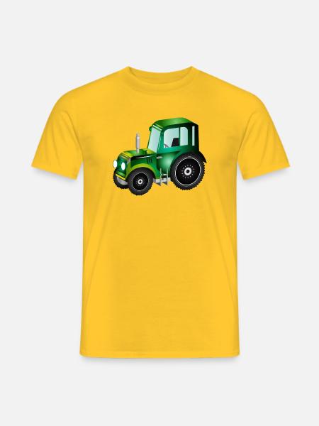 grüner 3D Traktor für Trecker und Bauernhof Fans - Männer T-Shirt - Gelb