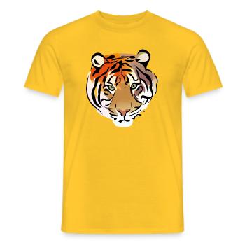 Faszinierender Tigerporträt mit abstrakten Linien - Männer T-Shirt - Gelb - Vorne - AI Model Male 178 dark (178cm)