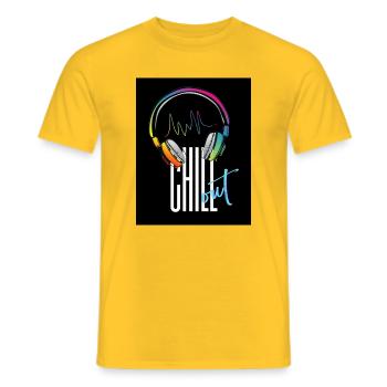 Kopfhörer Keep Calm and Chill Out - Cooles Design - Männer T-Shirt - Gelb - Vorne - AI Model Male 178 dark (178cm)