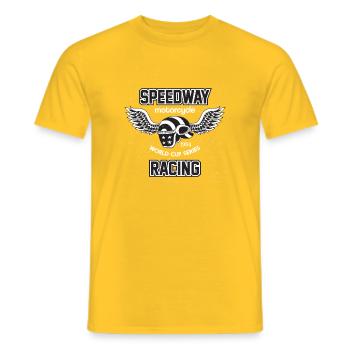 Winged Speedway Racing 1984 Vintage - Men's T-Shirt - yellow - Front - AI Model Male 178 dark (178cm)