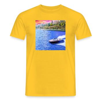 natural view - Men's T-Shirt - yellow - Front - AI Model Male 178 dark (178cm)
