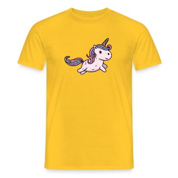 Grunge sauteur de licorne Kawaii mignon - T-shirt homme - jaune - Devant - AI Model Male 178 dark (178cm)