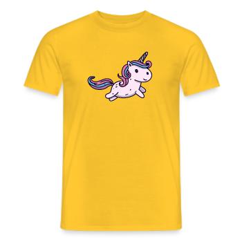 Sauts de licorne kawaii mignons - T-shirt homme - jaune - Devant - AI Model Male 178 dark (178cm)