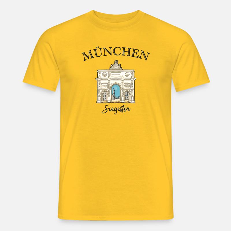 Siegestor München, Friedensmahnmal - Männer T-Shirt - Gelb