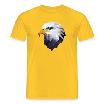Aigle stylisé, géométrique - T-shirt homme - jaune - Devant - AI Model Male 178 dark (178cm)