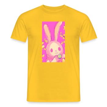 Pastell Osterhase Rosa Osterei - Männer T-Shirt - Gelb - Vorne - AI Model Male 178 dark (178cm)
